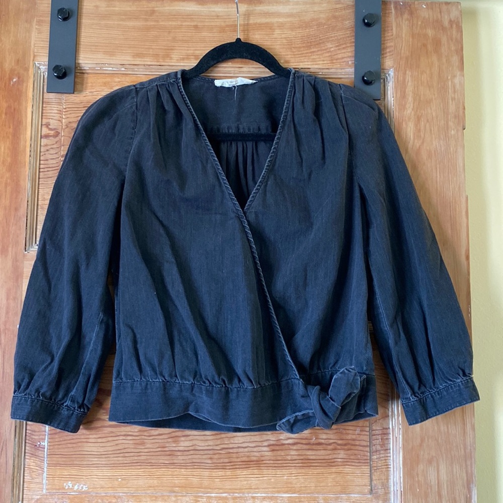 Black wrap style top